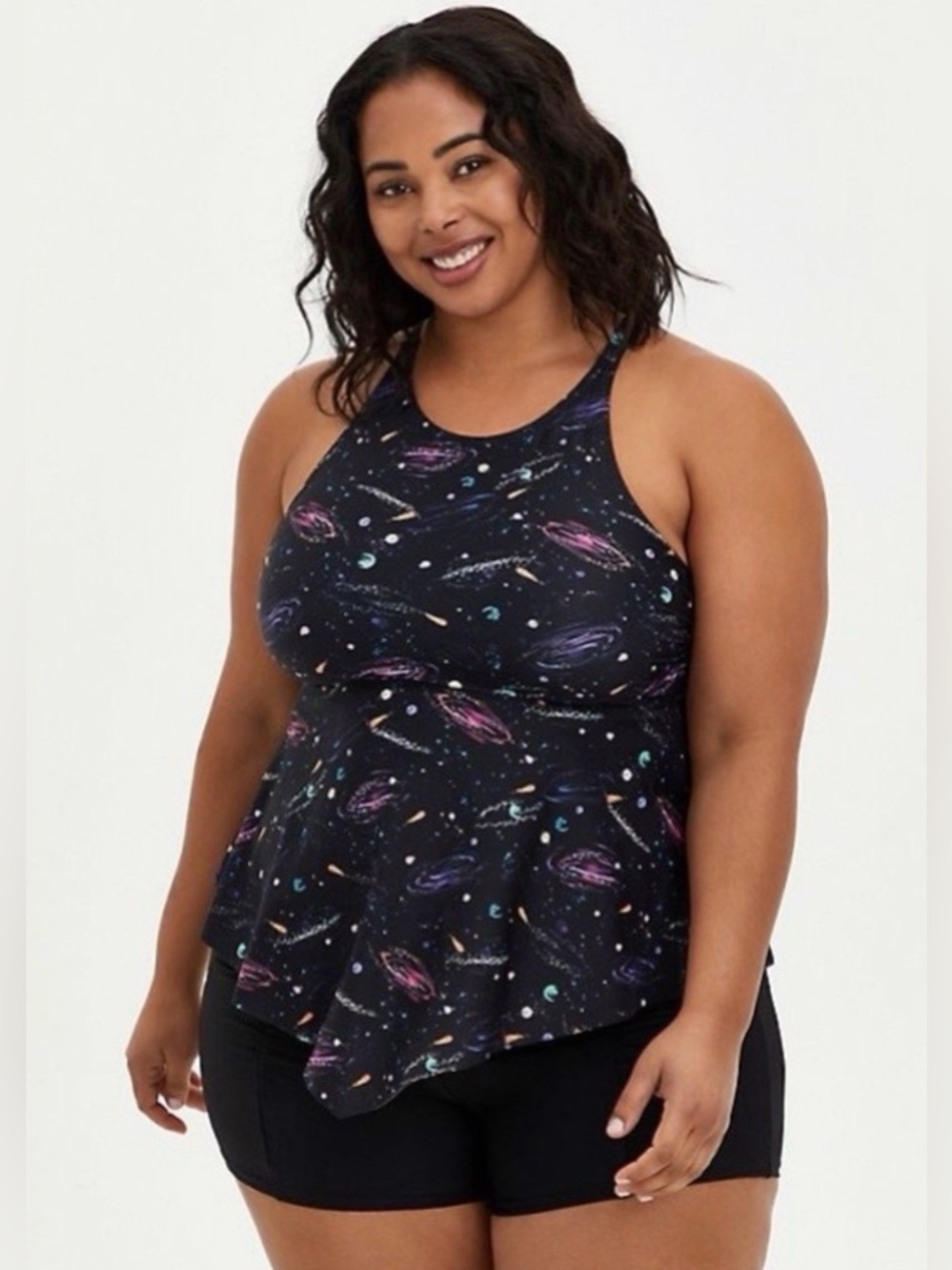 TORRID Galaxy High Neck Swim Tankini 6X